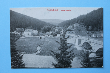 Ansichtskarte AK Gottliebstal Oberes Saaletal 1905-1920 Straße Bauernhöfe Brücke Ortsansicht Architektur Thüringen